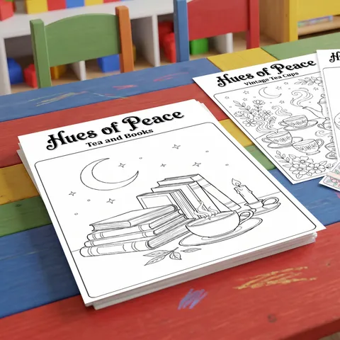 Vintage Artistic Hand-Drawn Coloring Posters DIY Painting Paper Drawing Sheets Black And White Sketches For Kids Adults