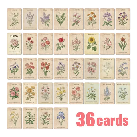Vintage Botanical Illustration Cards Watercolor Gold Foil Style Flower Specimen Message Greeting Cards For Celebration Decoration Journaling