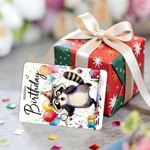 Cute Cartoon Animal Birthday Greeting Cards Multicolor Watercolor Illustration Style Gift Cards For Friends Kids Party Decoration