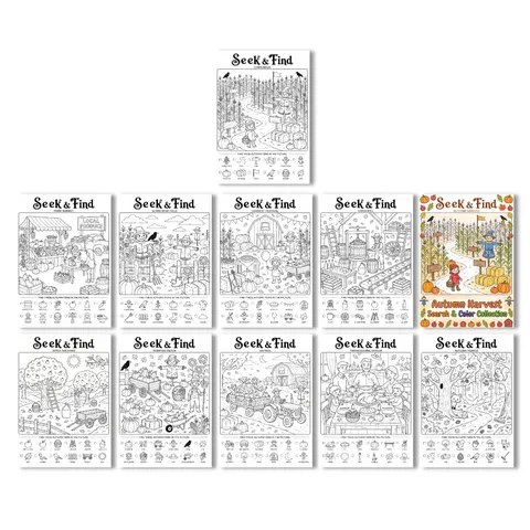 Pósteres Para Colorear Para Niños Tema Buscar Y Encontrar Arte De Línea Papel Pintura Dibujos Animados Granja Hojas Educativas Actividad Infantil