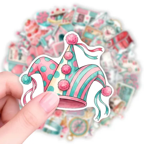 Βίντατζ Ροζ Μπλε Αυτοκόλλητα Scrapbooking Χαριτωμένα Αυτοκόλλητα Διακόσμησης DIY Ημερολόγιο Υλικό Φορητός Υπολογιστής Θήκη Τηλεφώνου Διακοσμητικά Αυτοκόλλητα
