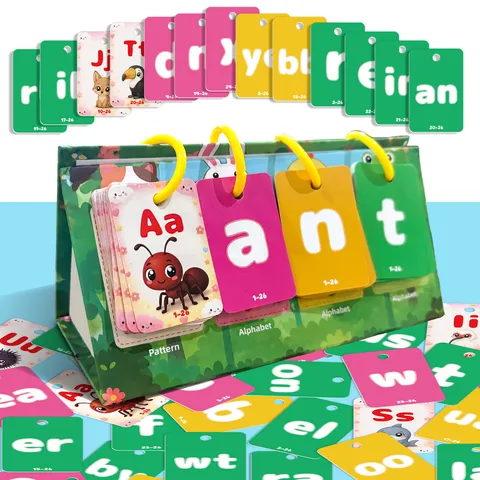 104 Pcs Sight Words Flash Cards For Toddlers Educational Alphabet Animals Learning Toys With Desktop Flip Stand Early Education