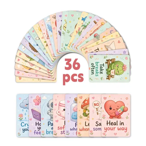 Still Okay Carte delle Emozioni per Consulenza Psicologica Strumento di Supporto Cute Cartoon Autoguarigione Carte Motivazionali