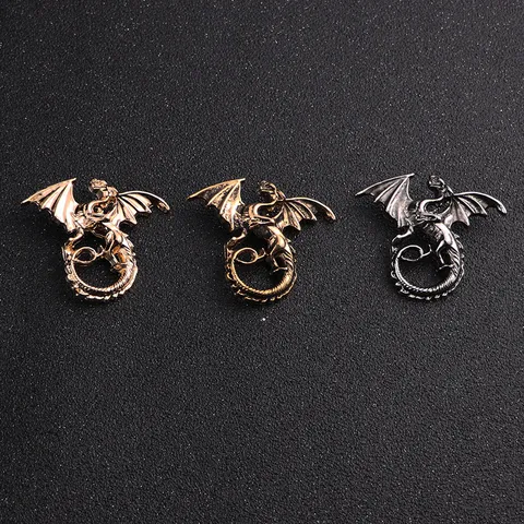 Vintage Dragon Brooch Pin Alloy Electroplated Zodiac Dragon Breastpin Suit Scarf Buckle Accessory Men Women Jewelry Gift