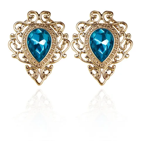 Retro Palast Legierung Filigran Hohl Wassertropfen Strass Brosche Pin Für Damen Elegantes Hemd Kragen Zubehör Schmuck Geschenk
