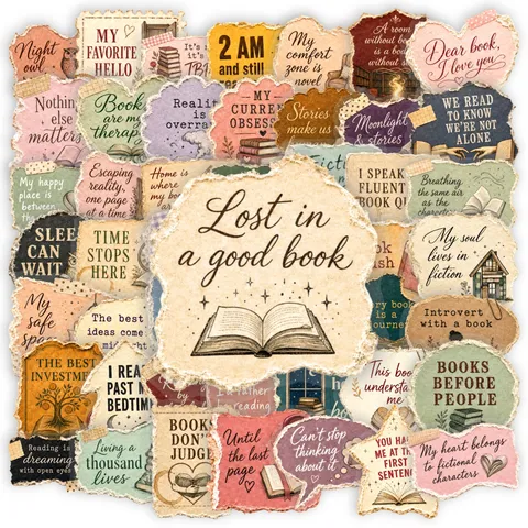 Pegatinas Transparentes De PET Estilo Retro Literario Con Palabras En Inglés Calcomanías Para Decoración De Diario