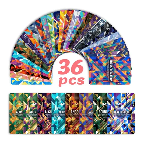 Cartes de Langage d'Art Abstrait pour Voyage Intérieur Relaxation Visuelle Papier Couché Impression en Couleur Motifs Géométriques Cartes de Méditation