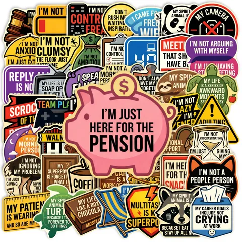 Divertenti Adesivi in PVC Impermeabili con Slogan Inglese Adesivi Creativi con Citazioni Eccentriche per Laptop Scrapbook Bagaglio Decorazione