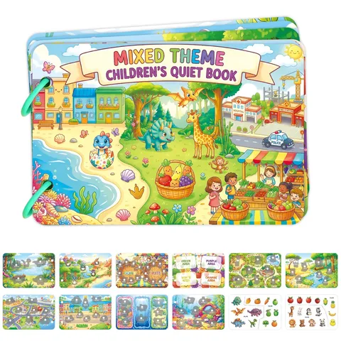 Children Montessori Quiet Book Reusable DIY Sticker Book Early Learning Activity Sensory Busy Book For Toddlers Kids Gift