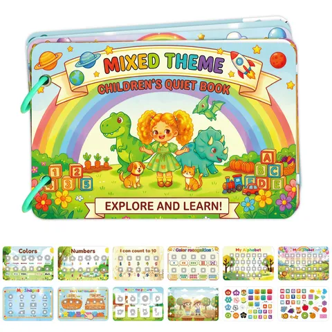 Children's Early Learning Quiet Book Mixed Theme Montessori Busy Book DIY Educational Toy For Toddler Cognitive Activity