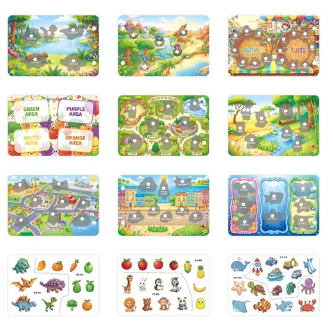 Children Montessori Quiet Book Reusable DIY Sticker Book Early Learning Activity Sensory Busy Book For Toddlers Kids Gift