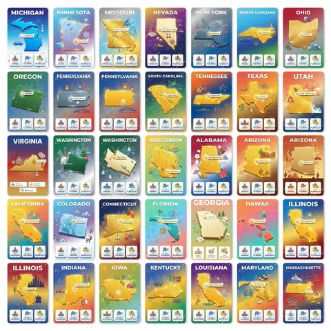 Geografie Kaart Leerkaarten Voor Kinderen Staten Landen Kennis Flashcards Leermiddelen Schoolbenodigdheden Studenten