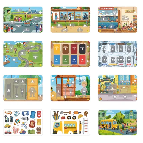 Transportation Theme Toddler Busy Book Reusable Sticker Book Shape Matching Puzzle Educational Interaction Toy Book For Early Learning