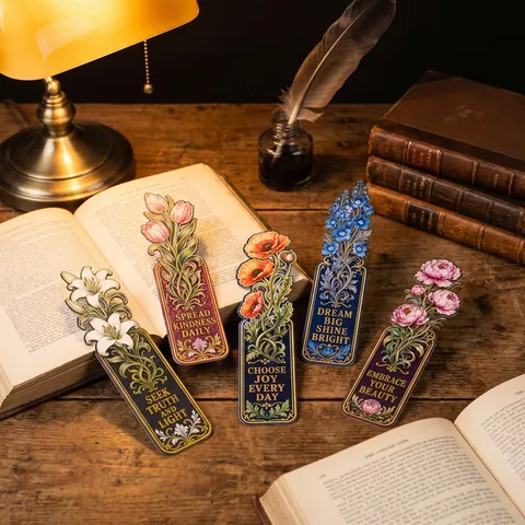 Vintage Oil Painting Floral Paper Bookmarks Inspirational Quotes Aesthetic Flower Reading Page Markers For Students Gift