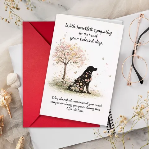 Pet Sympathy Card Pet Bereavement Memorial Gift Watercolor Dog Cat Bereavement Loss Card With Envelope For Friends Support Comfort