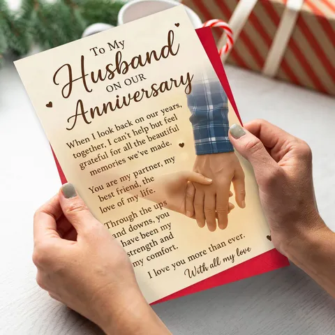 Romantic Wedding Anniversary Greeting Card Envelope Set Gifts For Husband Couples Love Confession Messages Cardboard Anniversary Cards