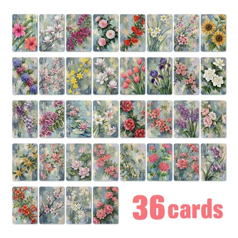 Illustrated Vintage Oil Painting Floral Decorative Art Paper Bookmark Card Set For Scrapbooking Journal Gift Decor