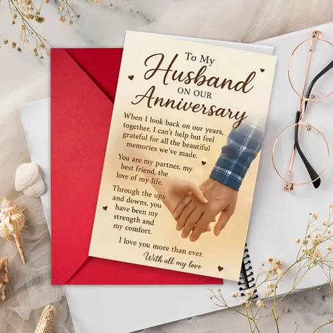 Romantic Wedding Anniversary Greeting Card Envelope Set Gifts For Husband Couples Love Confession Messages Cardboard Anniversary Cards