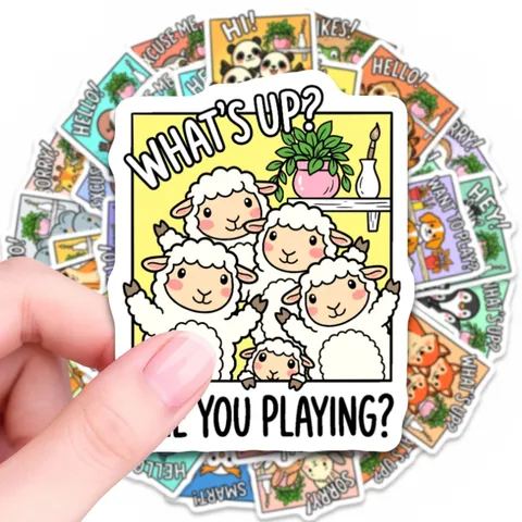 Funny Cute Animal Meme Stickers Waterproof PVC Scrapbooking Planner Stickers For Laptop Journal Phone Luggage Decorative Decal