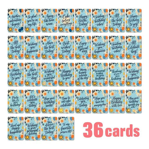 Multicolor Coated Paper Birthday Greeting Cards Healing Style Cartoon Illustration Postcards For Festival Decoration Party Decor