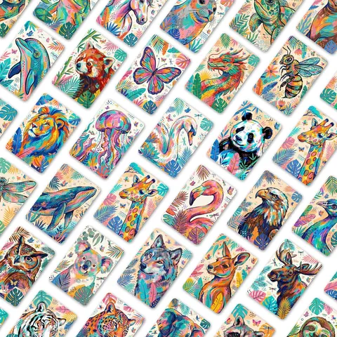 Multicolor Animal Illustration Card Set Forest Animals Wall Decor Postcards For Scrapbooking Room Decoration Art Cards