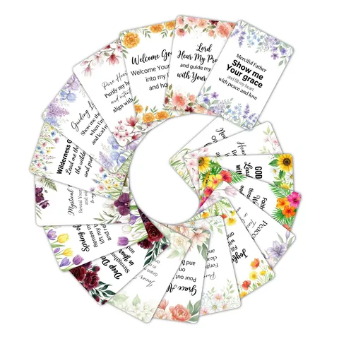 Tarjetas de Oración Inspiradoras de Flores de Acuarela Citas Motivadoras Bendición Escrituras Tarjetas de Felicitación Para Regalo Decoración