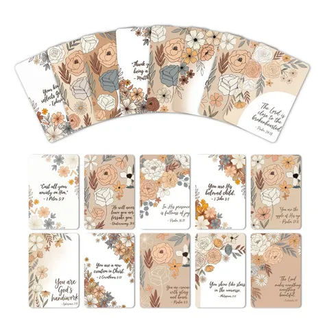 Botanical Floral Affirmation Cards Coated Paper Color Printed Ins Style Watercolor Illustration Scripture Blessing Greeting Cards