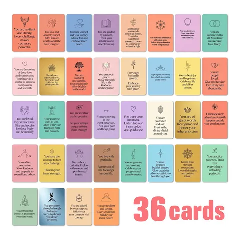 Illustrierte Macaron Farbe Positive Affirmationskarten Kunstdruckpapier Inspirierende Zitate Grußkarten Für Frauen Selbstwachstum Raumdekor