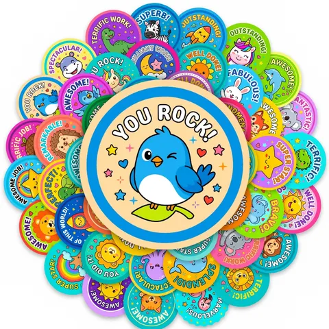 Cartoon Animal Reward Stickers For Kids Teacher Classroom Supplies Motivational Quote Stickers Waterproof Vinyl Decals For Stationery Scrapbook Laptop