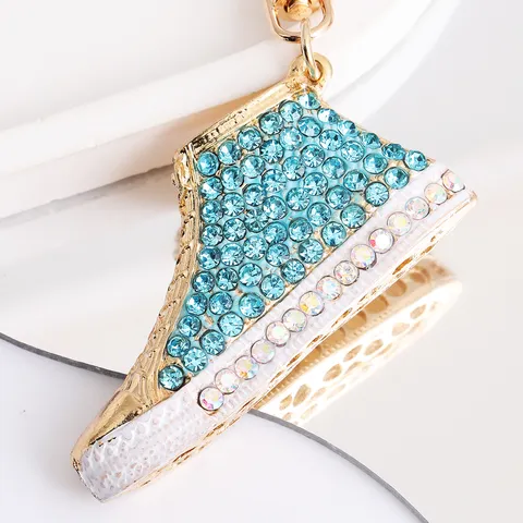 Strass Canvas Schuh Schlüsselanhänger Legierung Kristall Sneaker Keyring Für Damen Taschenanhänger Auto Schlüssel Zubehör Geschenk