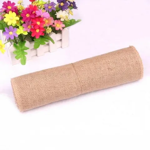 Rotolo di Nastro in Tela di Sacco di Juta Naturale Nastro Tessuto in Lino Rustico per Fai da Te Natale Matrimonio Casa Regalo