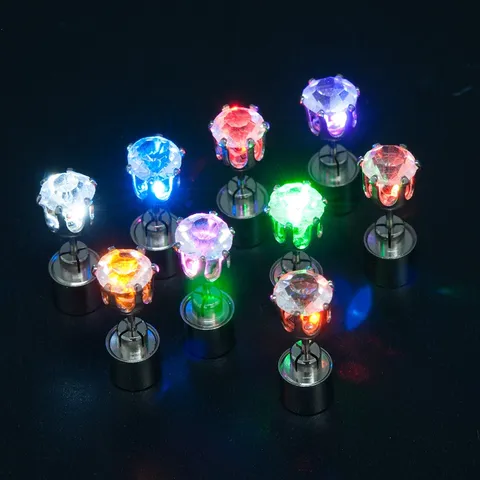 LED Leuchtende Strass Ohrstecker Legierung Mit Edelstahl Stift Glühende Kristall Ohrringe Für Bar Party Nachtclub Modeschmuck