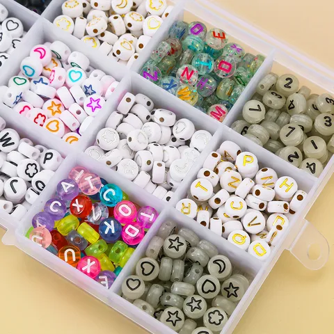 Acryl Alfabet Kralen Rooster Organizer Met Cijferpatroon Ronde Platte Kralen Voor DIY Armband Ketting Sieraden Maken Ambachten