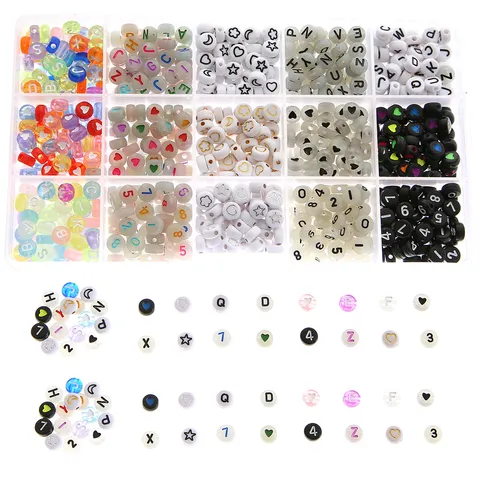Acryl Letters Cijfers Lichtgevende Kralen Verpakt Meerkleurig Alfabet Rond Spacers Losse Kralen Set Voor DIY Handwerk Educatieve Sieraden Maken Kinderen