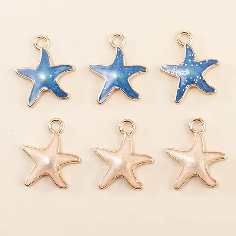 Starfish DIY Jewelry Charms Alloy Glitter Sea Star Pendant For Earring Necklace Bracelet Handmade Jewelry Making Supplies