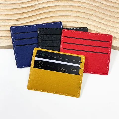 PU Leer Kaarthouder Slanke Kaart Etui Met Meerdere Vakken Minimalistische Creditcard Organizer Zak Portemonnee Voor Vrouwen
