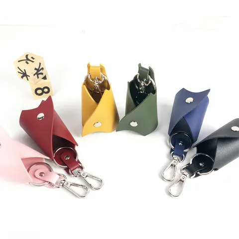 Unisex PU Leather Car Key Case Multifunctional Nappa Pattern Key Pouch Holder Business Style Zipper Coin Purse Key Organizer