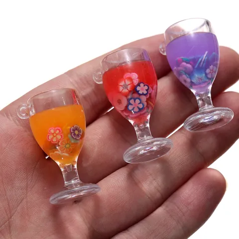 Colgante de Mini Vaso de Cóctel Degradado de Ensueño Amuleto de Resina Para Funda de Móvil Bricolaje Llavero Materiales Joyería