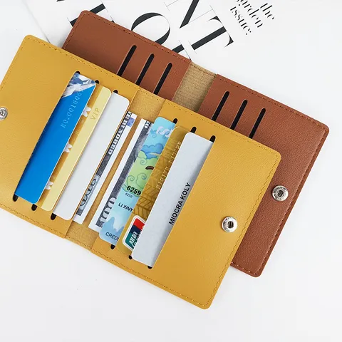 Dames PU Lederen Kaarthouder Minimalistisch Multi-slot Creditcard Etui Effen Kleur Slanke Business Portemonnee