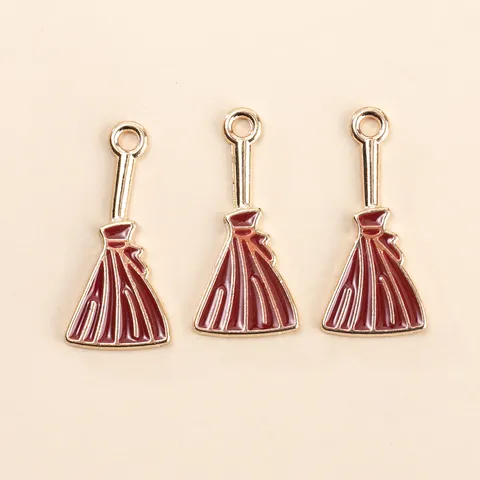 Ciondolo Scopa della Strega Halloween in Lega Accessori per Gioielli DIY Ciondolo Smalto per Collana Bracciale Orecchini Regalo Donna