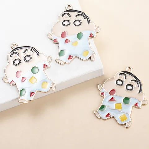 Cartoon Anime Alloy Pendant Charms Electroplated Enamel Drip Pendant For Handmade DIY Keychain Bag Hanging Decoration Accessories Jewelry Making finding