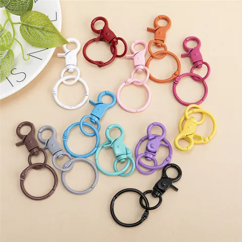 Piezas de Llavero con Cierre de Langosta de Aleación Lacada al Horno Colorido Anillo de Salto Abierto Accesorios de Joyería DIY Componentes de Gancho de Metal