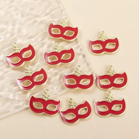 Masquerade Mask Alloy Pendant Colorful Enamel Charm For DIY Bracelet Earring Necklace Jewelry Making Accessory Gift Women