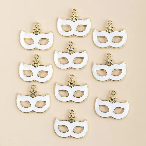 Masquerade Mask Alloy Pendant Colorful Enamel Charm For DIY Bracelet Earring Necklace Jewelry Making Accessory Gift Women