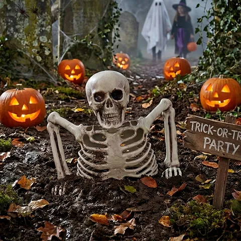 Realistisches Menschliches Skelett Halbkörper Requisite Halloween Simulation Knochen Party Dekoration Horror Ornament