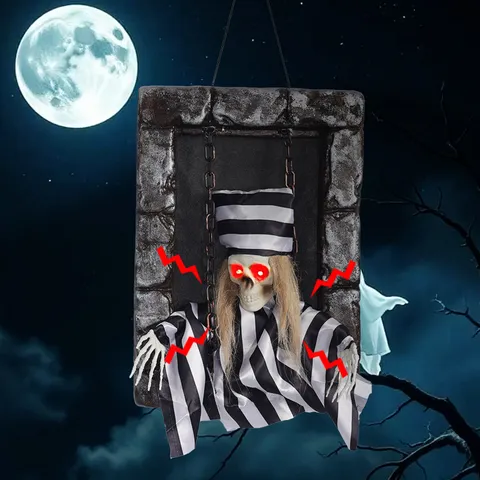 Decorazione a Lapide Appesa per Halloween Animata Sensore Elettrico Con Suono Luce Teschio Zucca Fantasma Oggetti per Casa Stregata