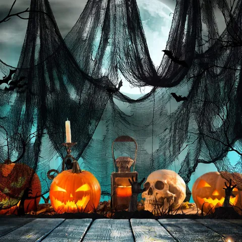 Halloween Espantoso Negro Paño Harapiento Gasa Para Casa Encantada Habitación Secreta Discoteca Fiesta Decoración Fondo Malla Tela Accesorio Cuelgo