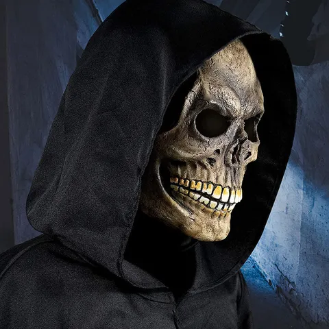Halloween Scary Latex Skull Mask Realistic Bone Texture Full Head Costume Mask For Haunted House Secret Room Bar Cosplay Party Dekor