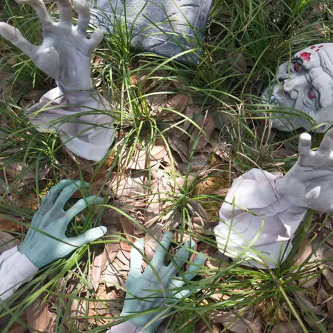 Halloween Ghost Hand Lawn Stakes Skeleton Bones Garden Decor Plastic Horror Zombie Hands For Outdoor Yard Props Party Decorations