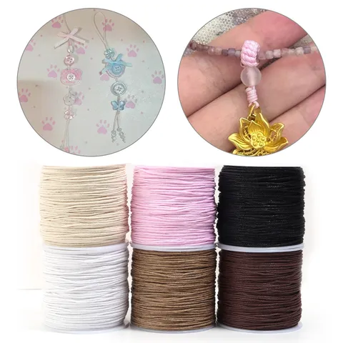 Handmade Braided Waxed Cord For DIY Bracelet Necklace Jewelry Making String Braided Material Solid Color Wax Thread